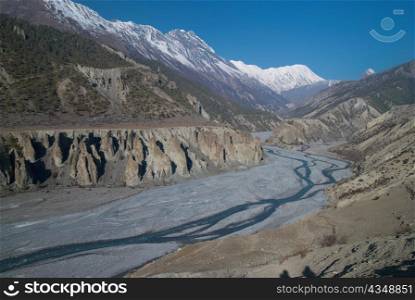 Marsyangdi river, pass through the Tibetan valley.