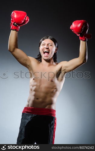 Martial arts fighter at the training