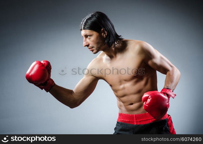 Martial arts fighter at the training