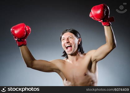 Martial arts fighter at the training