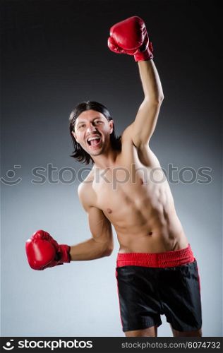 Martial arts fighter at the training