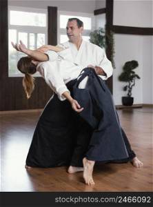 martial arts instructors training practice hall