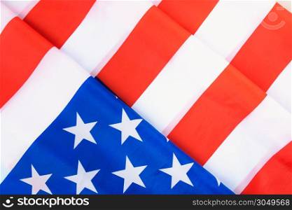 Martin luther king day, flat lay top view, American flag background with copy space for your text