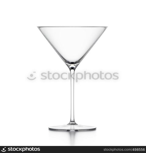 Martini cocktail glass isolated on white background. Martini cocktail glass