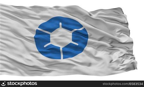 Marugame City Flag, Country Japan, Kagawa Prefecture, Isolated On White Background. Marugame City Flag, Japan, Kagawa Prefecture, Isolated On White Background