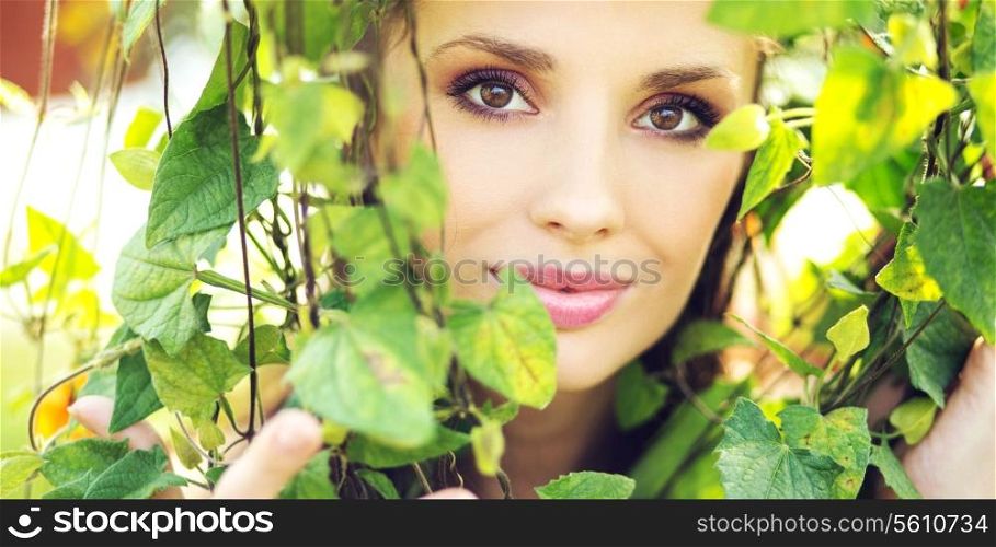 Marvelous lady among the greenery