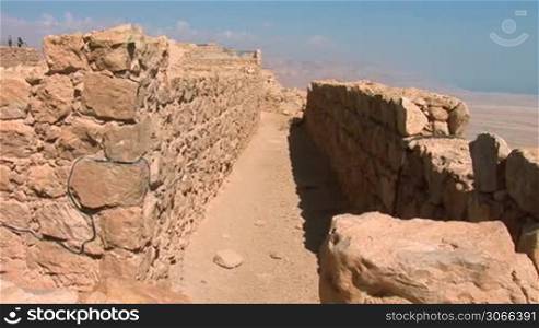 Masada walls (ancient fortress at the south-western coast of the Dead Sea in Israel)