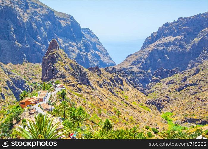 Masca Gorge and small mountain village of the same name, Tenerife, Canaries
