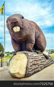 Mascot Bieber statue in Beaverlodge Alberta Canada