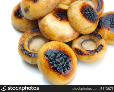 mashroom food vegetable grilled isolated on white background