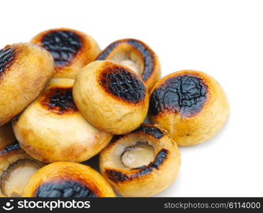 mashroom food vegetable grilled isolated on white background