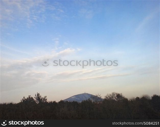 Mashuck mountain and autumn landscape. Pyatigorsk panorama