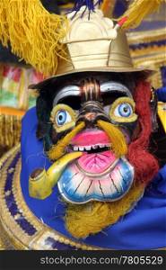 Mask of bolivian traditional carnival in Potosi, Bolivia