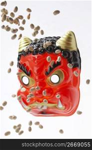 Mask of ogre and soy beans