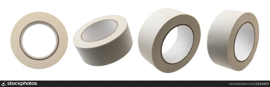 Masking tape in different angles on a white background.. Masking tape in different angles on a white background