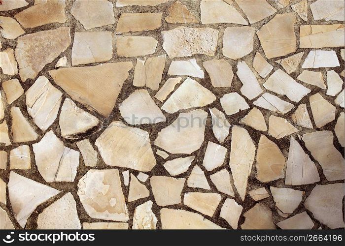 masonry rock stone tiles floor on the park background pattern texture
