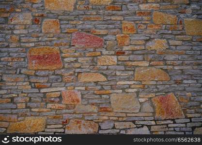 Masonry stone wall stonewall with different size stones