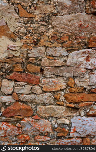 Masonry stone wall texture, old Spain ancient architecture detail