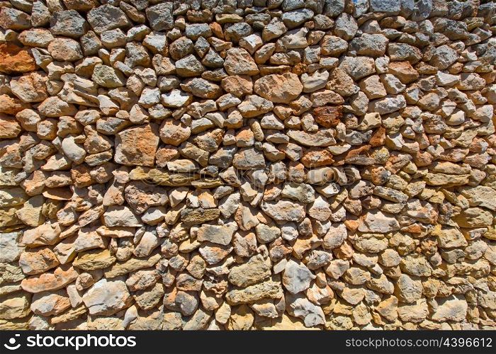 Masonry stonewall typical from Mediterranean in Menorca Balearic islands
