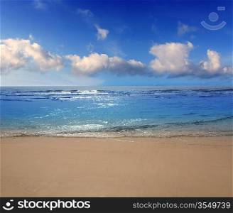 Maspalomas Playa del Ingles beach sand and blue sky in Gran Canaria