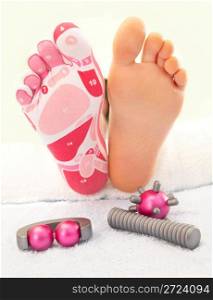 Massage of feet of a foot