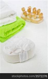 Massager towels and bath sponge