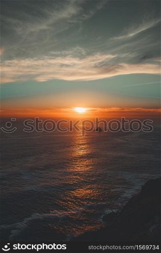 Massive sunset over the ocean from the cliffs