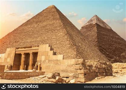 Mastaba of Seshemnefer IV and the Pyramids of Giza, Egypt.. Mastaba of Seshemnefer IV and the Pyramids of Giza, Egypt