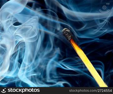 Match flame and smoke...