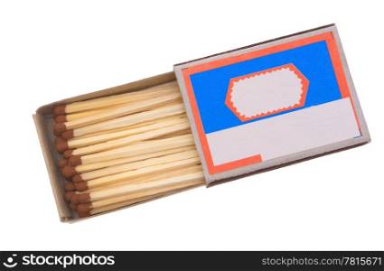Matches in a box on a white background.