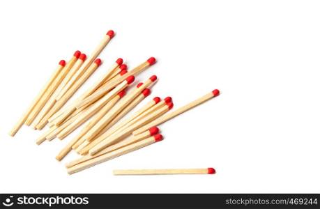 Matches isolated on white background. A lot of matches isolated on white background