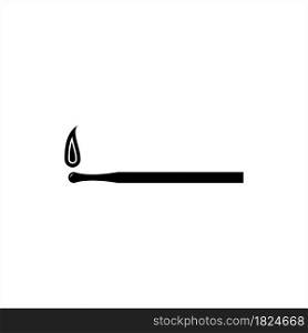 Matchstick Icon, Wooden Matchstick Icon Vector Art Illustration