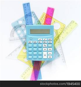 math colourful rulers supplies calculator. High resolution photo. math colourful rulers supplies calculator. High quality photo