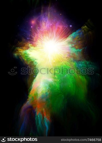 Math of Self. Platonic Nebula series. Abstract fractal nebula and mystic signs on subject of inner Self, astrology, the occult, witchcraft, magic and its symbols.
