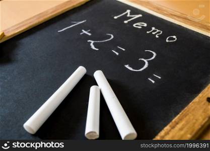 mathematical operation written blackboard