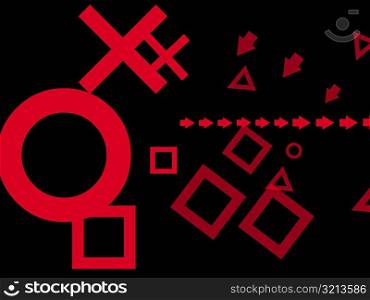 Mathematical symbols on a black background
