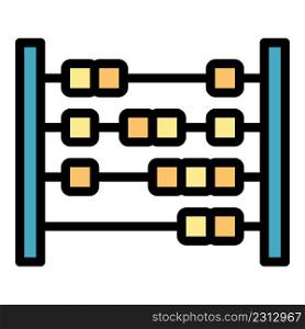 Mathematics abacus icon. Outline mathematics abacus vector icon color flat isolated. Mathematics abacus icon color outline vector