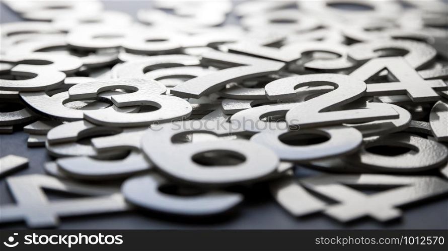 Mathematics background made with solid numbers - Closeup view. Mathematics background made with solid numbers