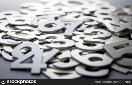 Mathematics background made with solid numbers - Closeup view. Mathematics background made with solid numbers