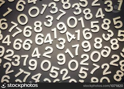 Mathematics background made with solid numbers on a blackboard. Mathematics background made with solid numbers