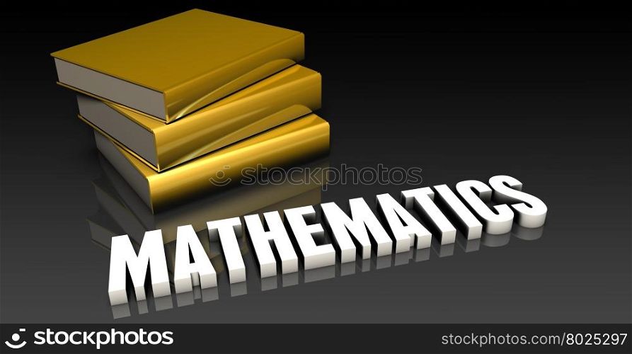 Mathematics Subject with a Pile of Education Books. Mathematics