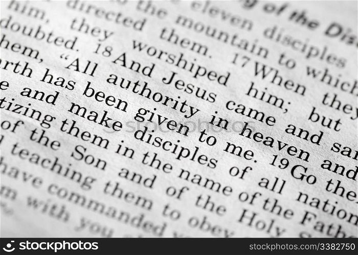 Mathew 28:18, a popular verse in the New Testament
