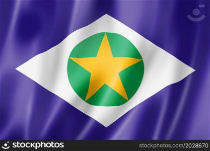 Mato Grosso state flag, Brazil waving banner collection. 3D illustration. Mato Grosso state flag, Brazil