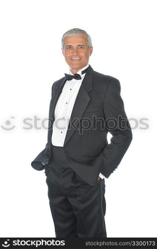Mature Adult Male Wearing Tuxedo