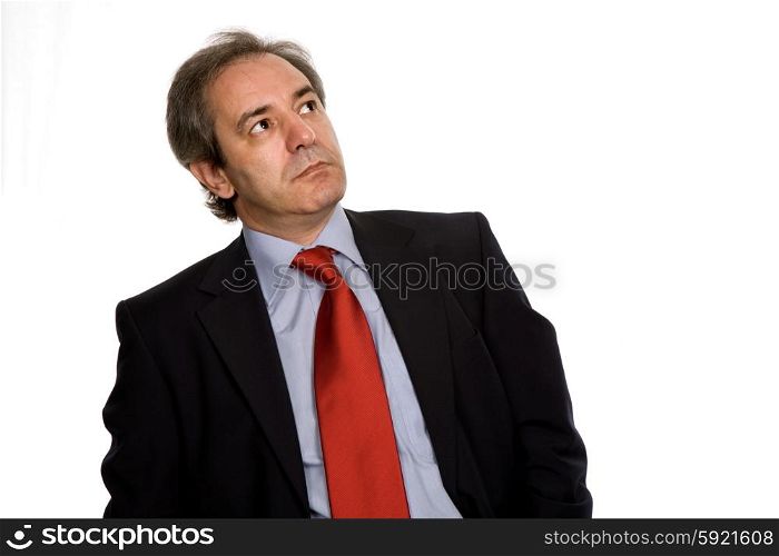 mature business man portrait in white background
