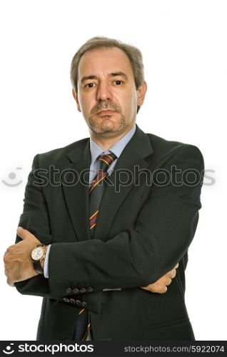 mature business man portrait in white background