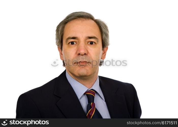 mature business man portrait in white background