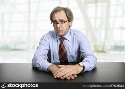 mature businessman on a desk at the office