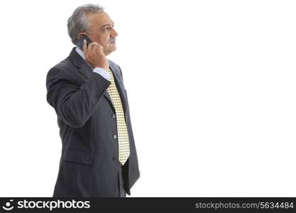 Mature businessman on phone call