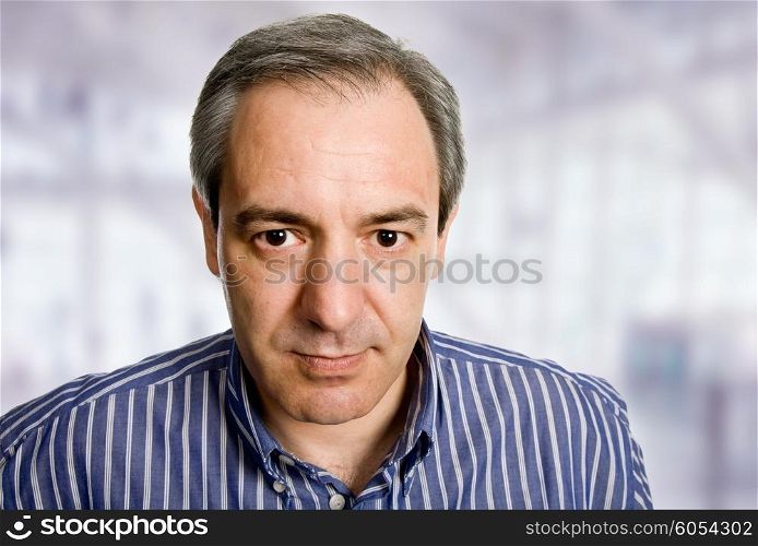 mature casual man portrait looking